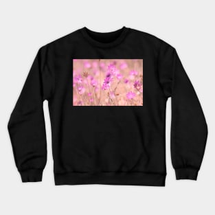 Wild pink meadow flowers II, nature photography Crewneck Sweatshirt